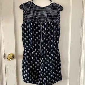 LOFT Navy Blue button up jumper
